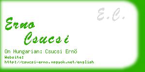 erno csucsi business card