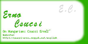 erno csucsi business card